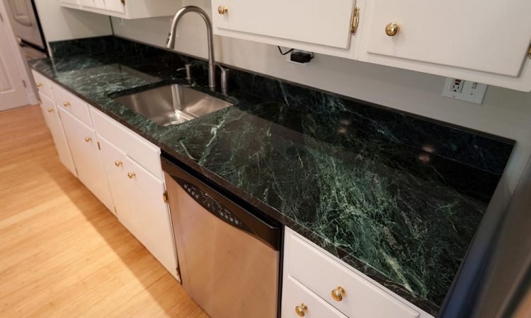 green marble floor kitchen bar