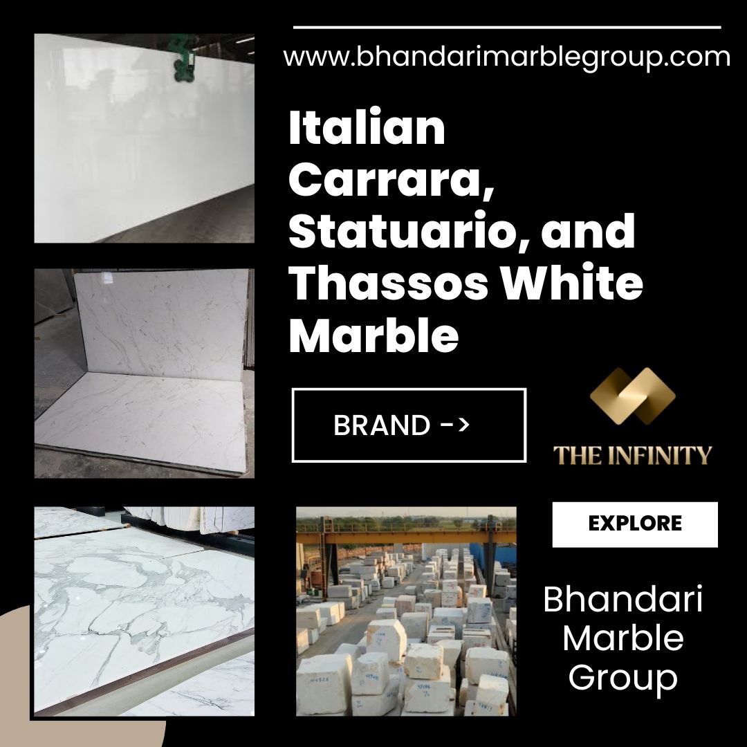 Italian Carrara, Statuario, and Thassos White Marble